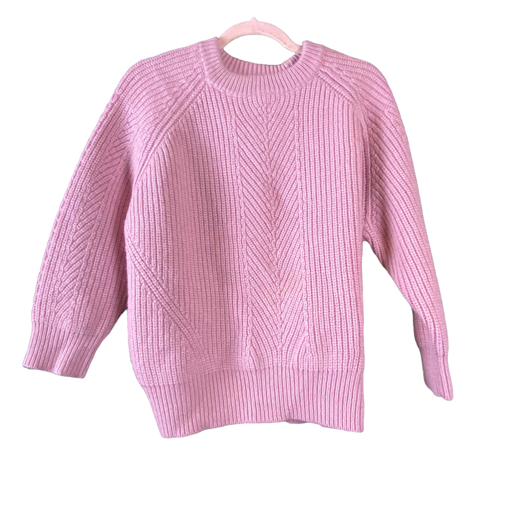 DEMYLEE NY Pink Chelsea Wool Mohair Blend Boxy Chunky Knit Sweater Large